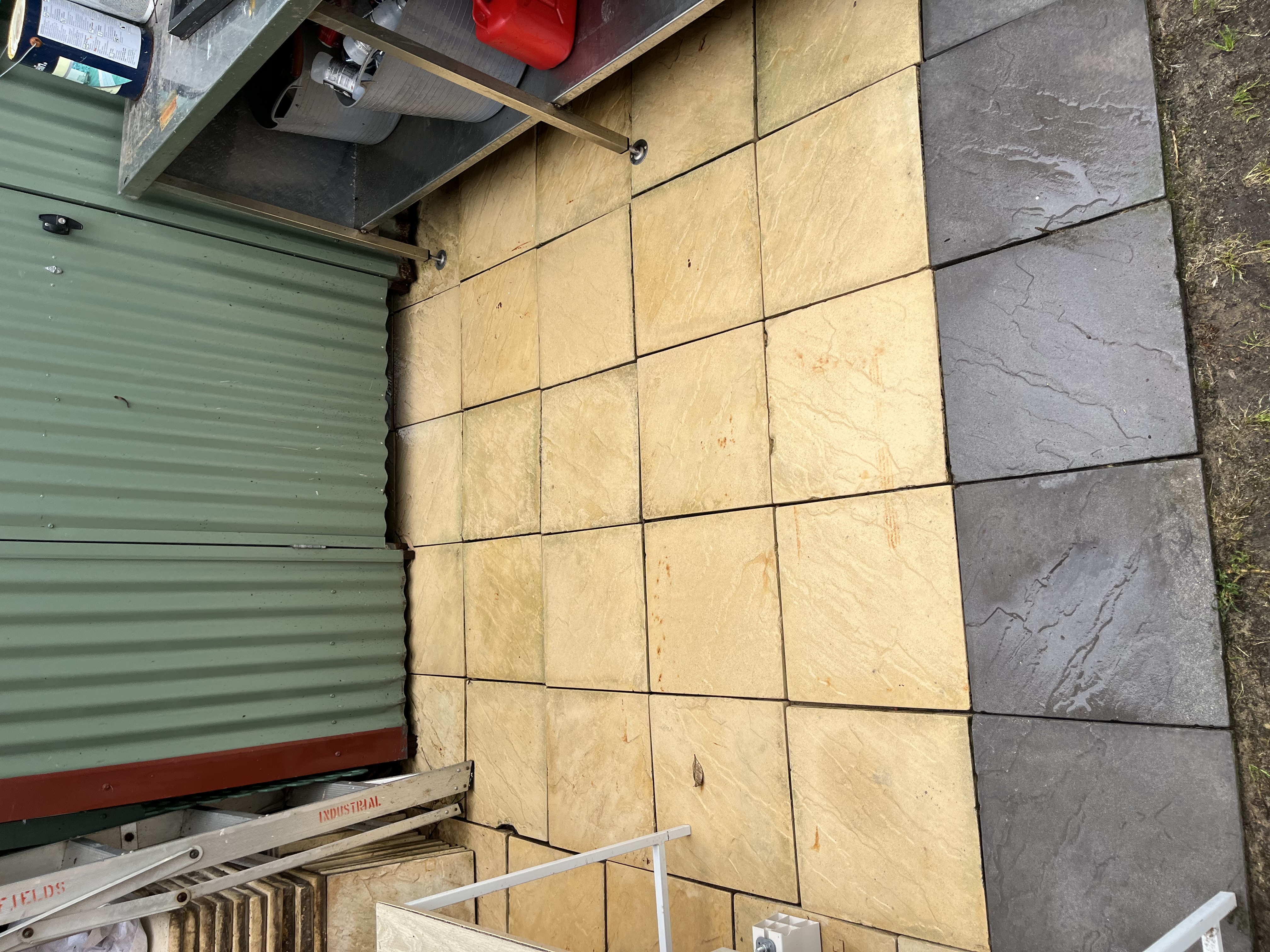 Sandstone tiles Sandstone tile courtyard after — pressure cleaning Fremantle Perth WA