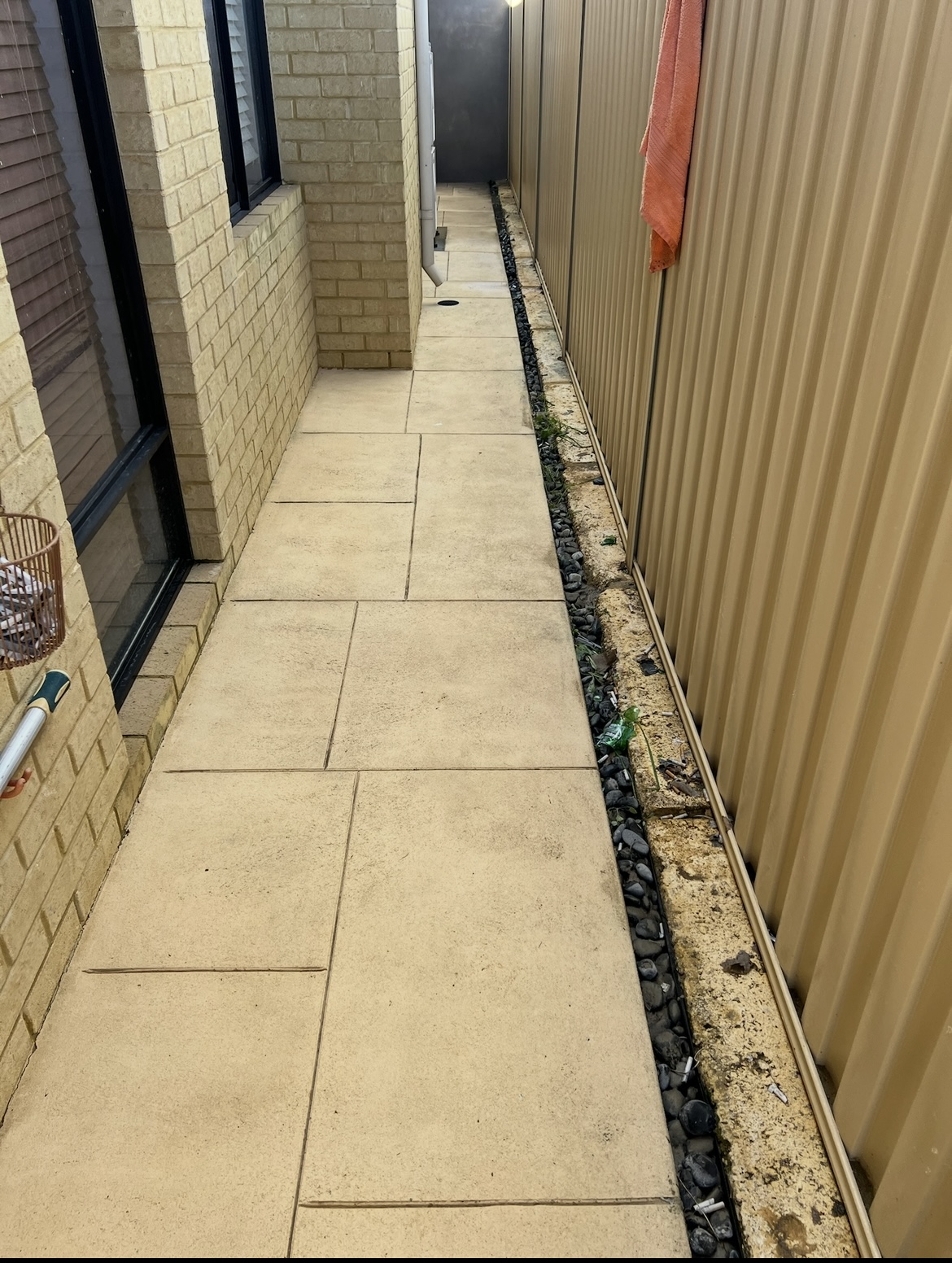 Liquid limestone Limestone pathway after pressure clean after — pressure cleaning Darch Perth WA
