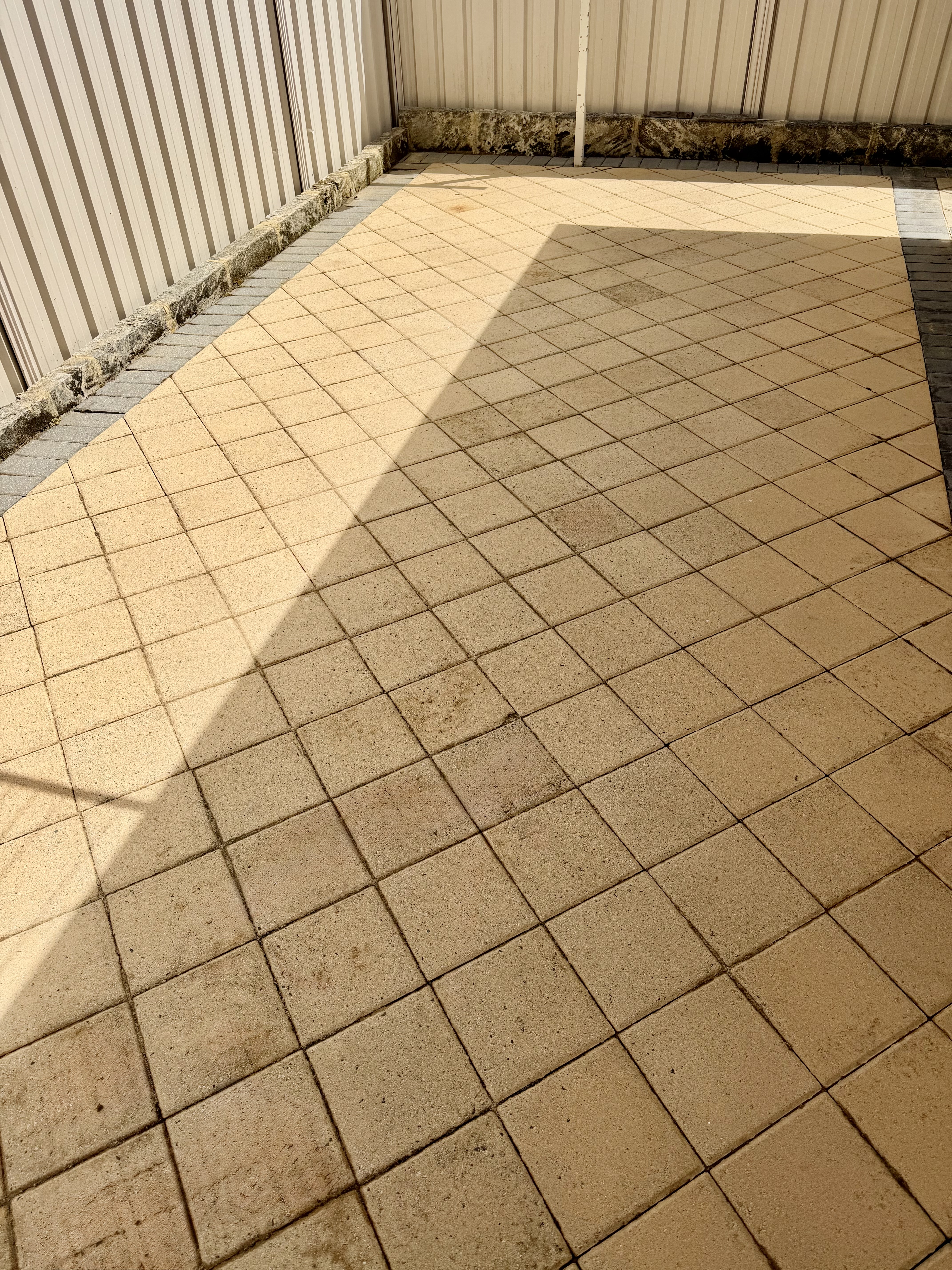 Brick pavers Concrete block paved courtyard after — pressure cleaning Balcatta Perth WA