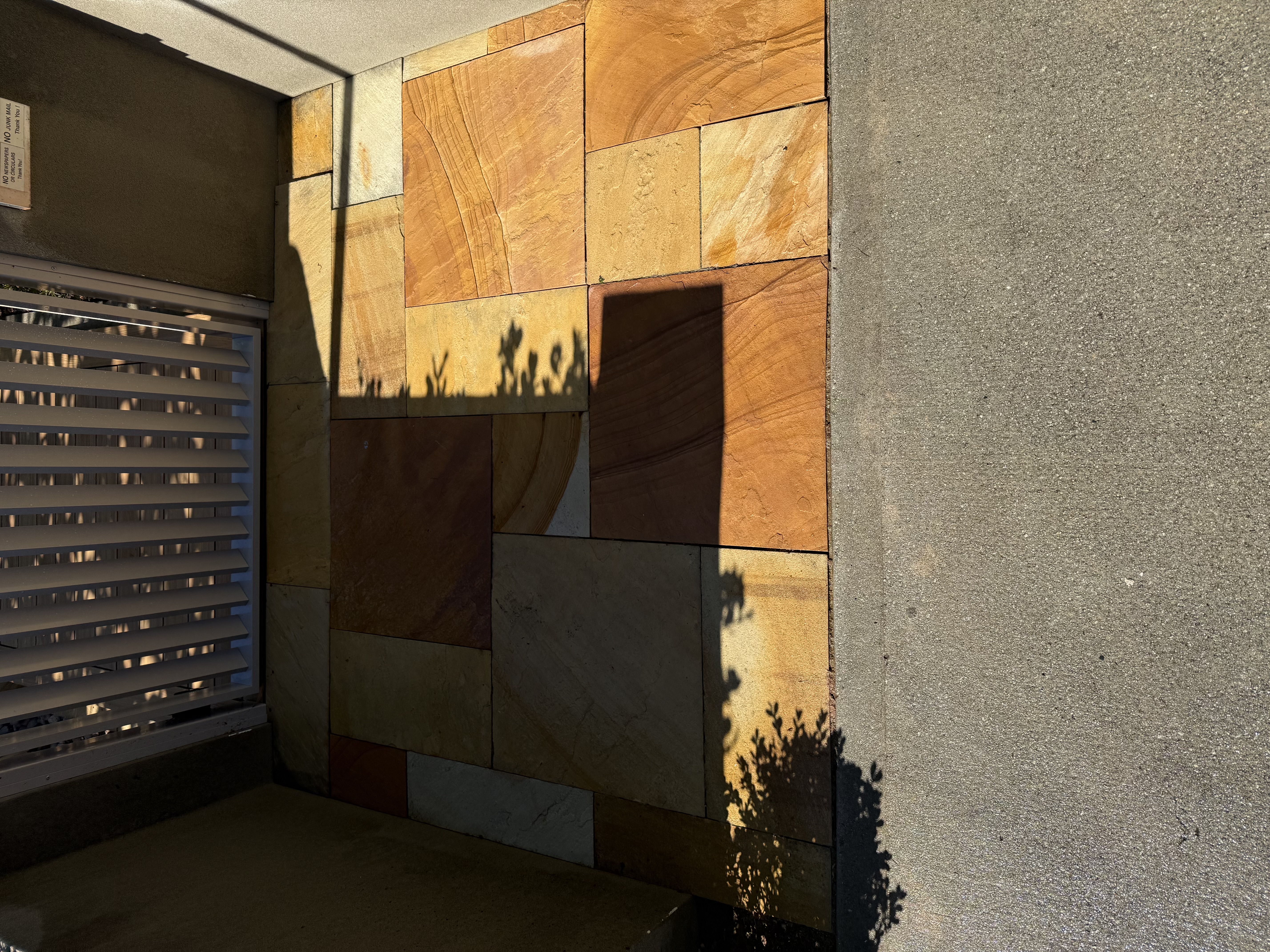 Sandstone pavers Slate front entry tiles after — pressure cleaning Jolimont Perth WA