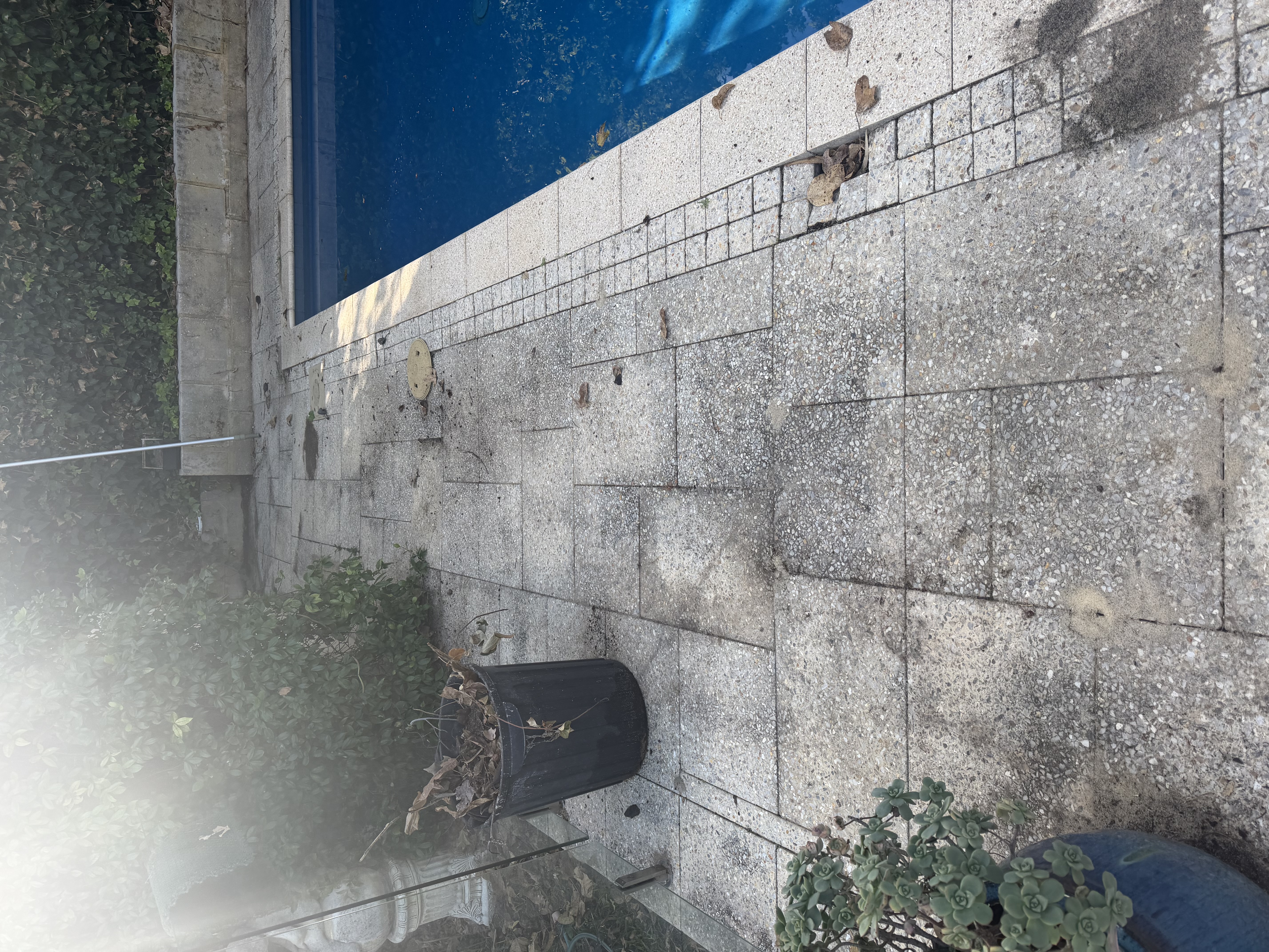 Exposed aggregate Pool area pavers before — pressure cleaning Nedlands Perth WA