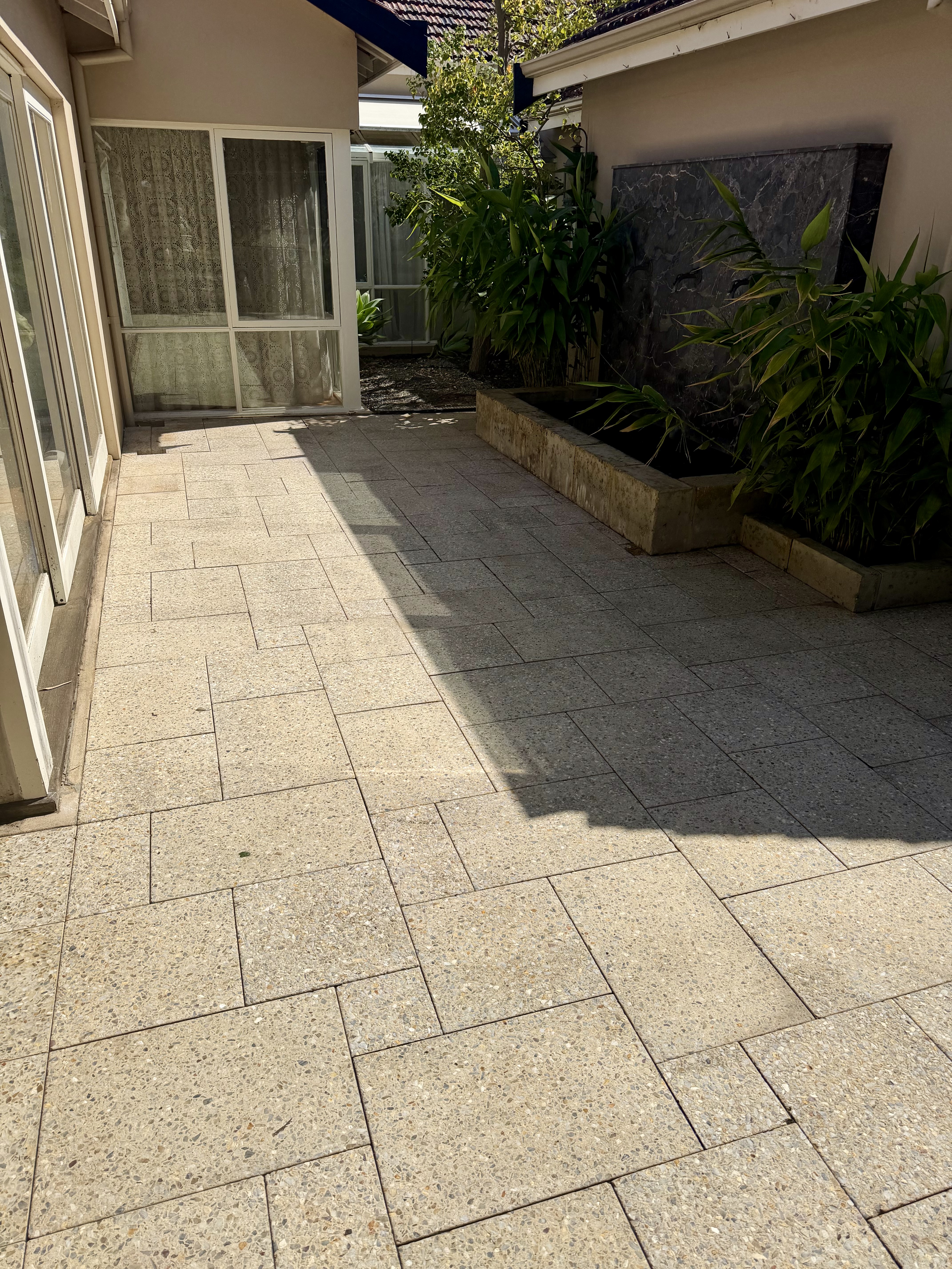 Granite pavers Granite courtyard pavers after — pressure cleaning Dalkeith Perth WA