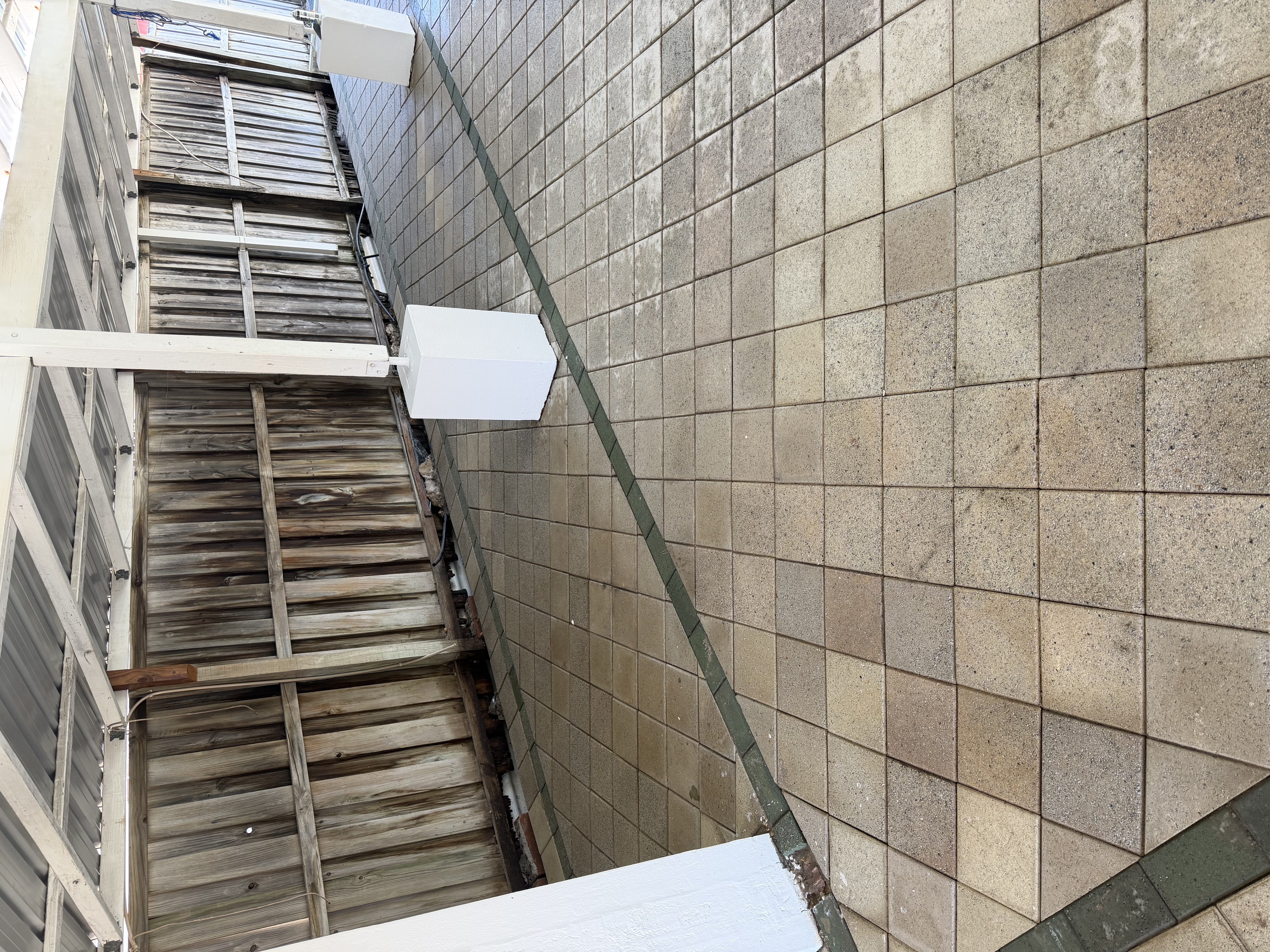Brick pavers Large covered paver area before — pressure cleaning Beechboro Perth WA