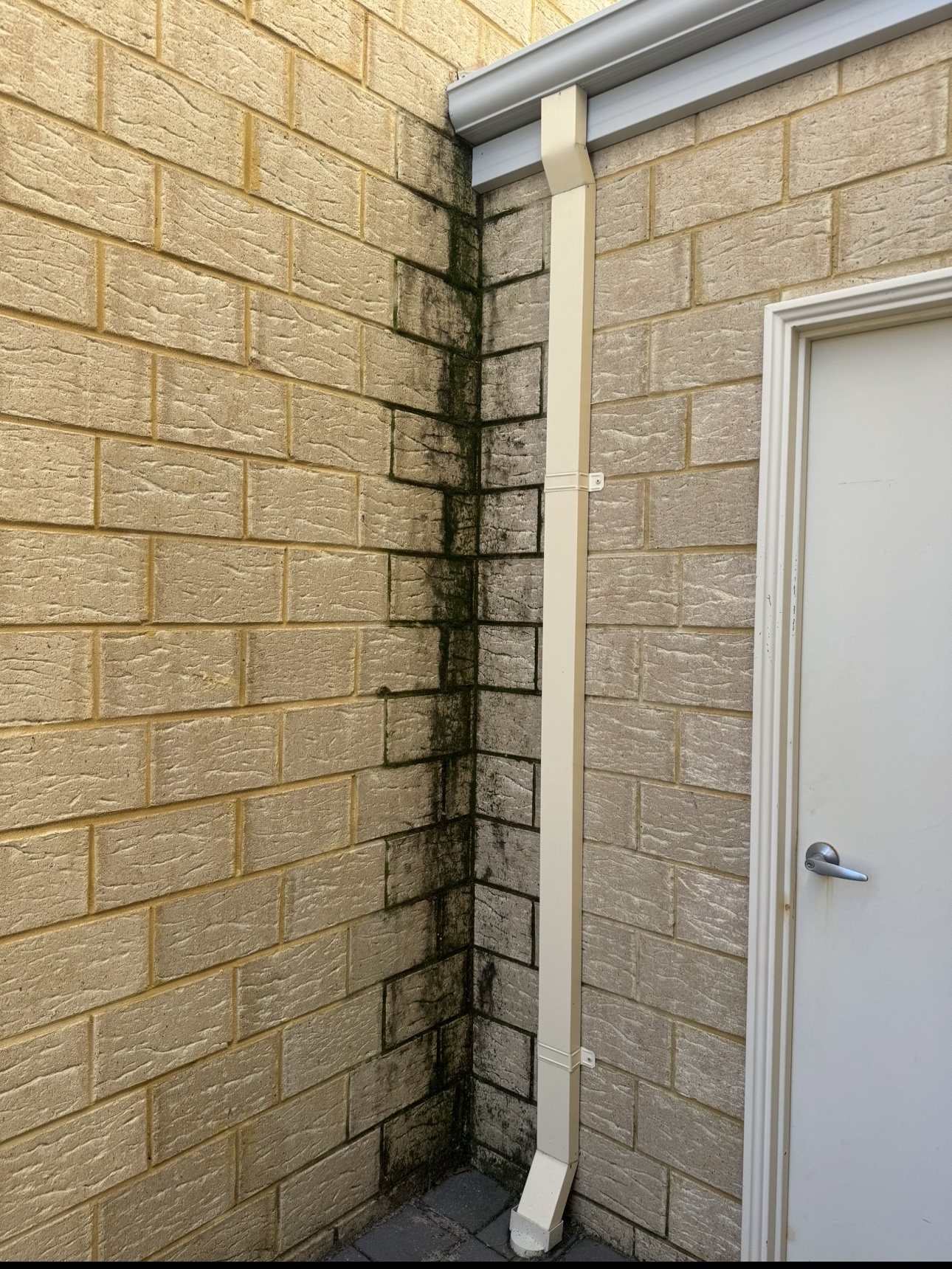 Brick pavers House exterior brick wall before — pressure cleaning Innaloo Perth WA